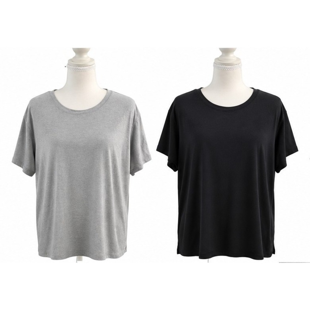 Athletic Works ButterCore Women's T-Shirts XL 16-18 Black Gray 2 Pack